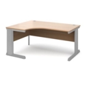 Vivo left hand ergonomic desk 1600mm - silver frame and beech top