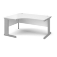 Vivo left hand ergonomic desk 1600mm - silver frame and white top