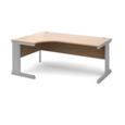 Vivo left hand ergonomic desk 1800mm - silver frame and beech top