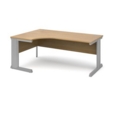 Vivo left hand ergonomic desk 1800mm - silver frame and oak top