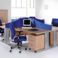 Vivo left hand ergonomic desk 1800mm - silver frame and oak top