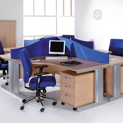 Vivo left hand ergonomic desk 1800mm - silver frame and walnut top