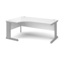 Vivo left hand ergonomic desk 1800mm - silver frame and white top