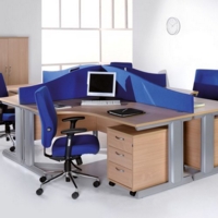 Vivo left hand ergonomic desk 1800mm - silver frame and white top