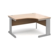 Vivo right hand ergonomic desk 1400mm - silver frame and beech top