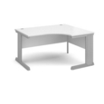 Vivo right hand ergonomic desk 1400mm - silver frame and white top