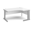 Vivo right hand ergonomic desk 1600mm - silver frame and white top
