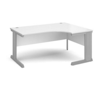 Vivo right hand ergonomic desk 1600mm - silver frame and white top