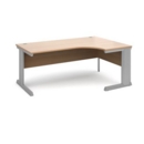 Vivo right hand ergonomic desk 1800mm - silver frame and beech top
