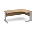 Vivo right hand ergonomic desk 1800mm - silver frame and oak top