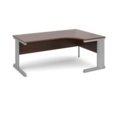 Vivo right hand ergonomic desk 1800mm - silver frame and walnut top