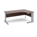 Vivo right hand ergonomic desk 1800mm - silver frame and walnut top
