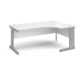 Vivo right hand ergonomic desk 1800mm - silver frame and white top