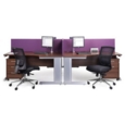 Vivo straight desk 1000mm x 600mm - silver frame and oak top