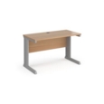 Vivo straight desk 1200mm x 600mm - silver frame and beech top