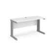 Vivo straight desk 1400mm x 600mm - silver frame and white top