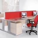 Vivo straight desk 1600mm x 600mm - silver frame and beech top