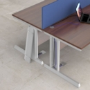 Vivo straight desk 1600mm x 600mm - silver frame and walnut top