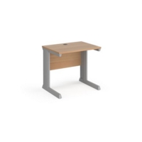 Vivo straight desk 800mm x 600mm - silver frame and beech top
