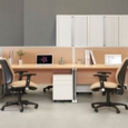 Vivo straight desk 800mm x 600mm - silver frame and oak top