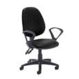 Jota high back PCB operator chair with fixed arms - Nero Black vinyl