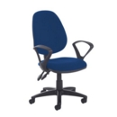 Jota high back PCB operator chair with fixed arms - Curacao Blue