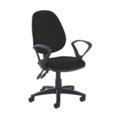 Jota high back PCB operator chair with fixed arms - Havana Black