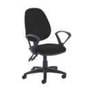 Jota high back PCB operator chair with fixed arms - Havana Black