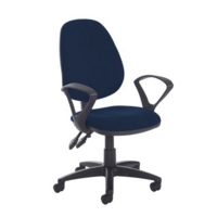 Jota high back PCB operator chair with fixed arms - Costa Blue