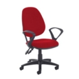 Jota high back PCB operator chair with fixed arms - Panama Red