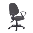 Jota high back PCB operator chair with fixed arms - Blizzard Grey