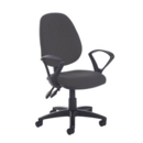 Jota high back PCB operator chair with fixed arms - Blizzard Grey