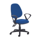 Jota high back PCB operator chair with fixed arms - Scuba Blue