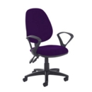 Jota high back PCB operator chair with fixed arms - Tarot Purple