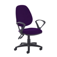 Jota high back PCB operator chair with fixed arms - Tarot Purple