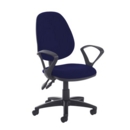 Jota high back PCB operator chair with fixed arms - Ocean Blue