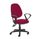 Jota high back PCB operator chair with fixed arms - Diablo Pink