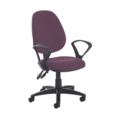 Jota high back PCB operator chair with fixed arms - Bridgetown Purple