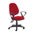 Jota high back PCB operator chair with fixed arms - Belize Red
