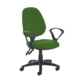 Jota high back PCB operator chair with fixed arms - Lombok Green