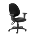 Jota high back PCB operator chair with adjustable arms - Nero Black vinyl