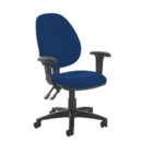 Jota high back PCB operator chair with adjustable arms - Curacao Blue