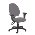 Jota high back PCB operator chair with adjustable arms - Blizzard Grey