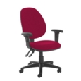Jota high back PCB operator chair with adjustable arms - Diablo Pink