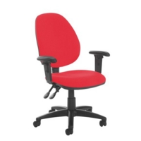 Jota high back PCB operator chair with adjustable arms - Belize Red