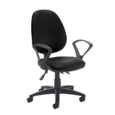 Jota high back asynchro operators chair with fixed arms - Nero Black vinyl