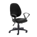 Jota high back asynchro operators chair with fixed arms - Nero Black vinyl