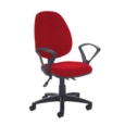Jota high back asynchro operators chair with fixed arms - Panama Red