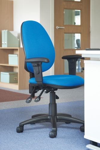 Jota medium back PCB operators chair with no arms - Curacao Blue