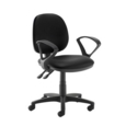 Jota medium back PCB operators chair with fixed arms - Nero Black vinyl